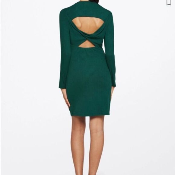 Heatherly Adika Knit Back Detail Midi Dress Stitch Fix Dark Green XXL NWT - Picture 1 of 6